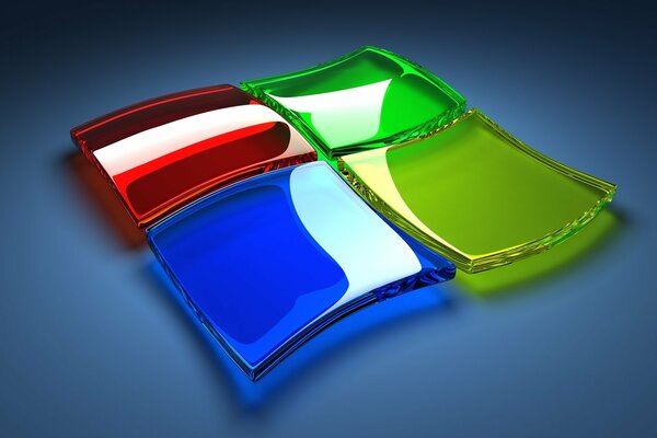 Логотип microsoft windows в виде цветных стеклянных квадратов