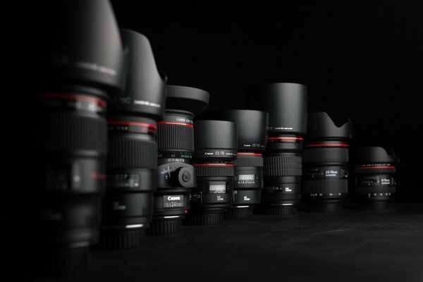 Линейка из разных объективов canon с блендами