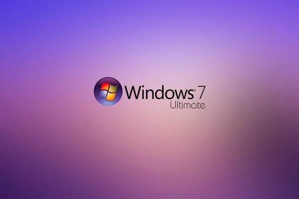 Надпись windows 7 на розово-фиолетовом фоне