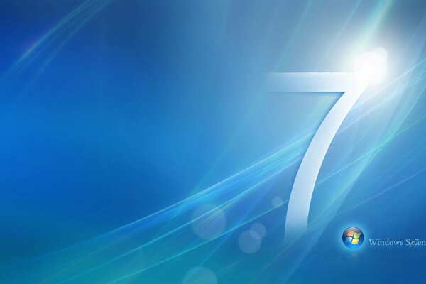 Голубое сияние с эмблемой windows 7
