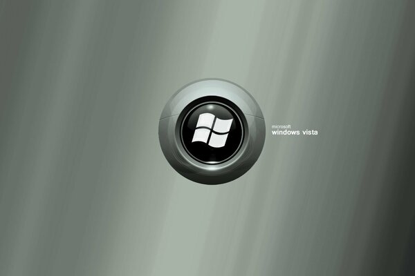 Кнопка windows на стальном фоне