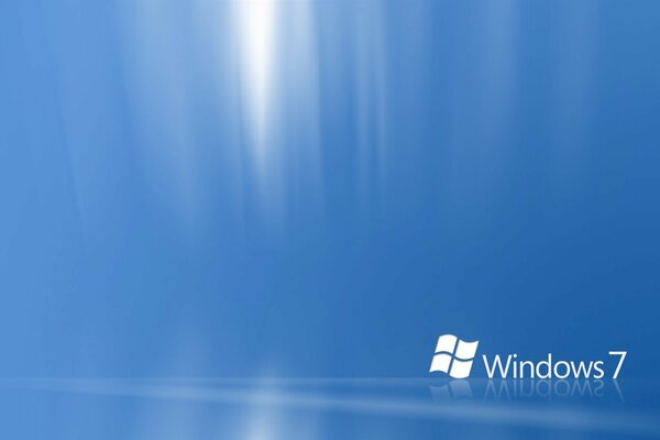 Минималистичный логотип microsoft windows 7 на синем фоне