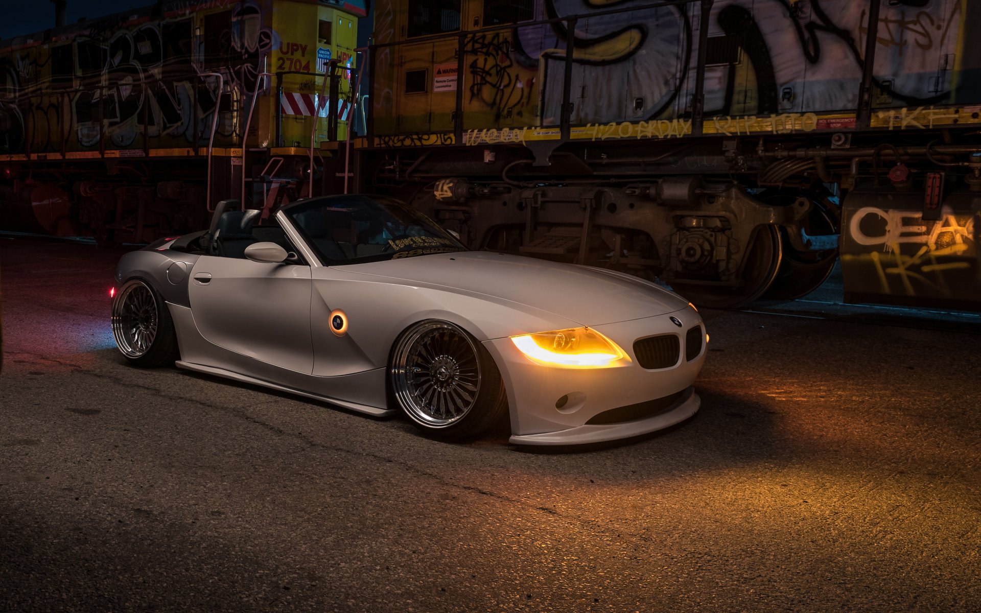 bmw z4 автомобиль тюнинг позиция ночь