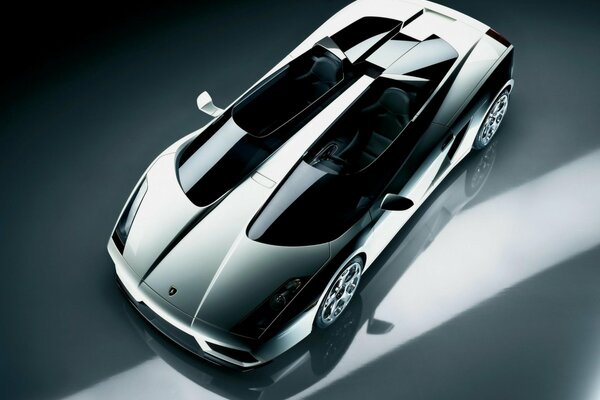 Lamborghini Srebrny Metalik Widok z góry