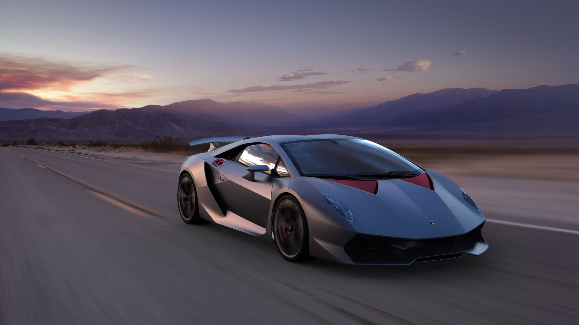 lamborghini sesto elemento supersamochód góry krajobraz prędkość
