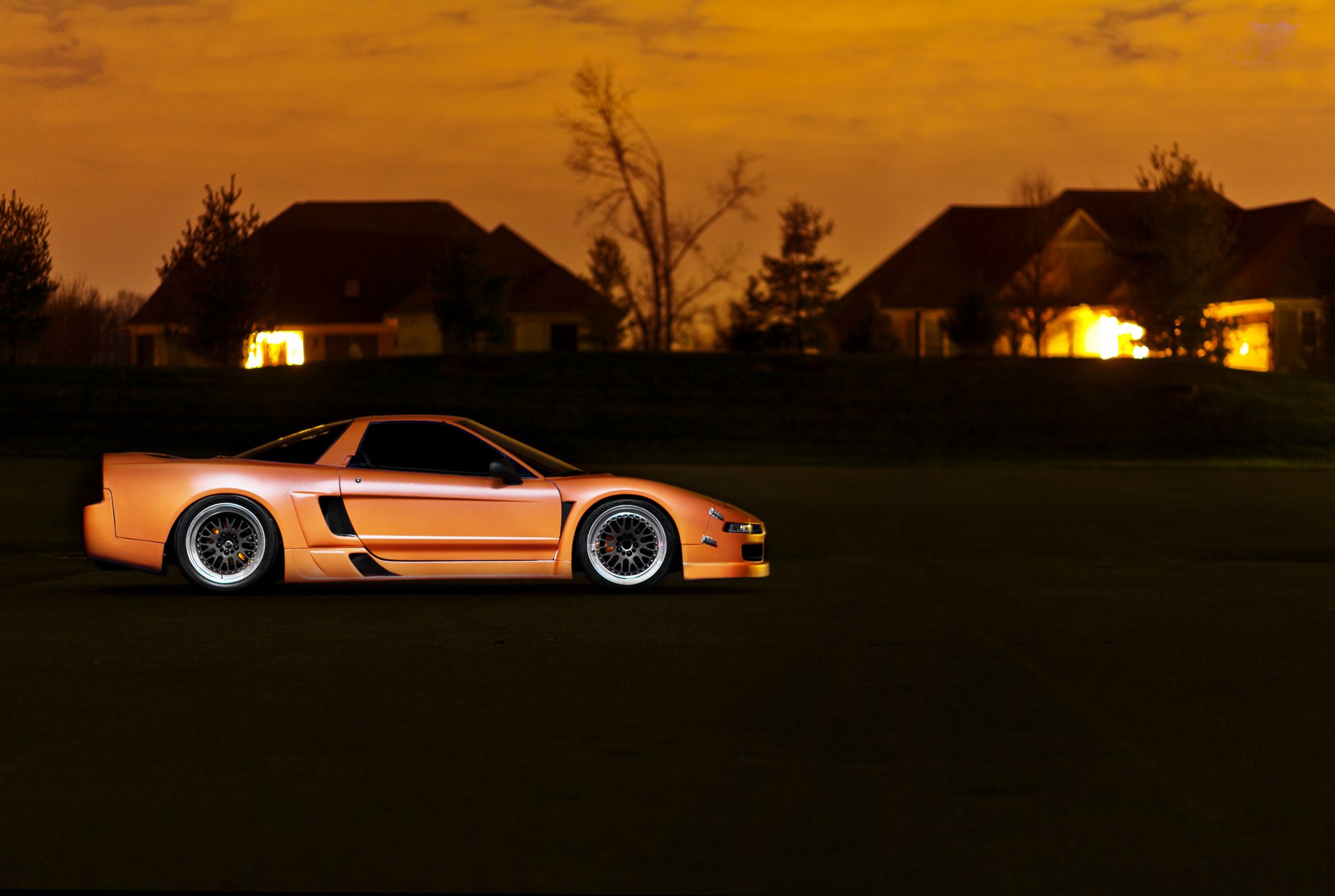 acura honda nsx orange acura honda orange domy zachód słońca