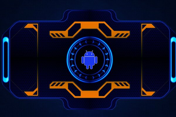 Niebieski pomarańczowy jasny Android ciemne tło