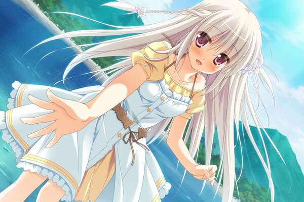 Anime. Dziewczyna o blond włosach