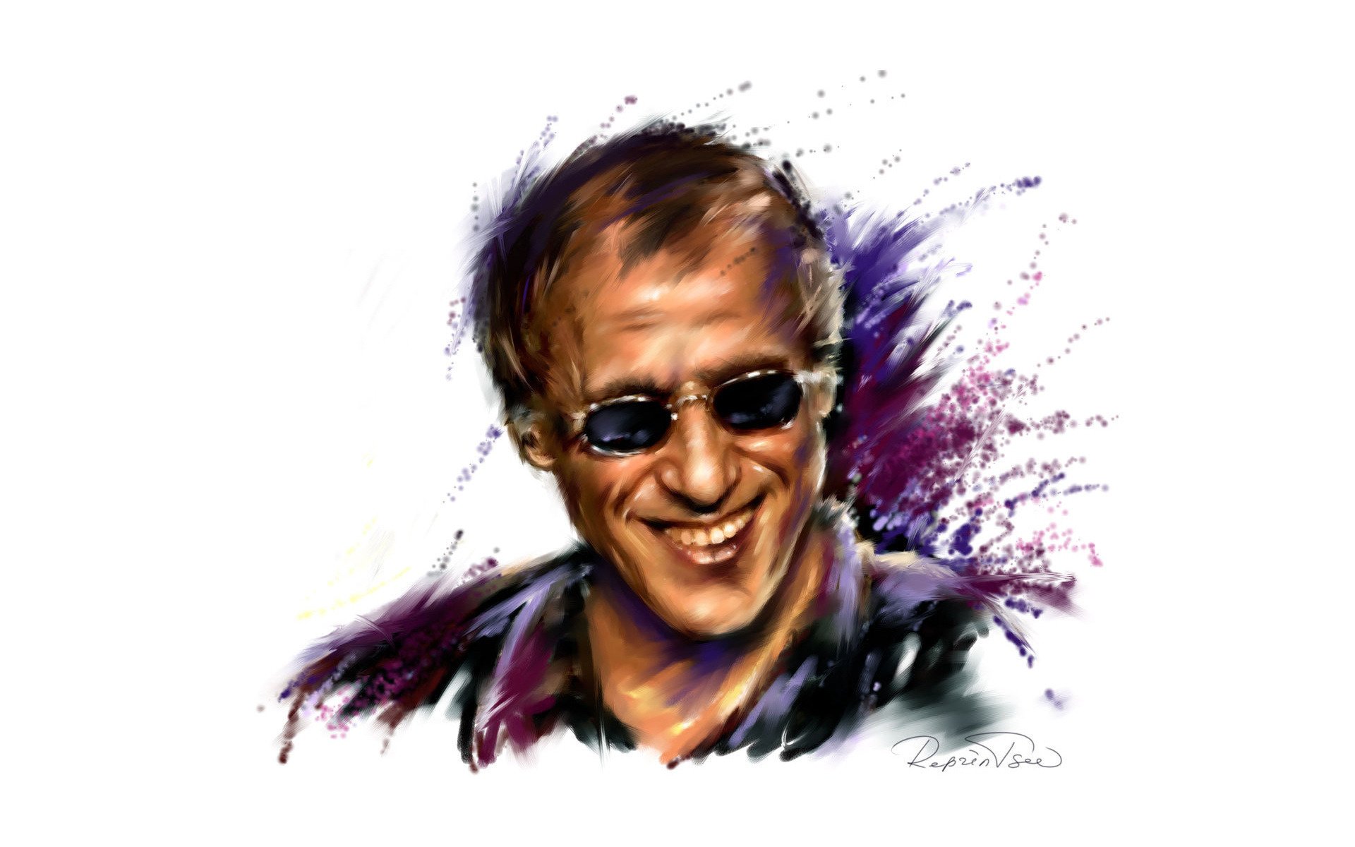 adriano celentano aktor piosenkarz rysunek portret aktorzy filmowi białe tło okulary twarz