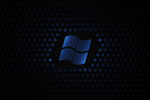 Logo Windows z teksturą na niebieskim tle