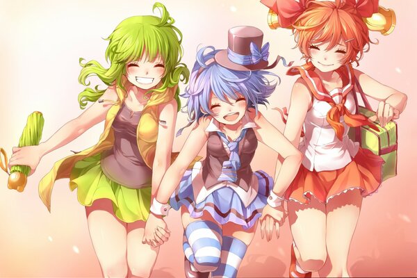 Śmiejące się dziewczyny z anime