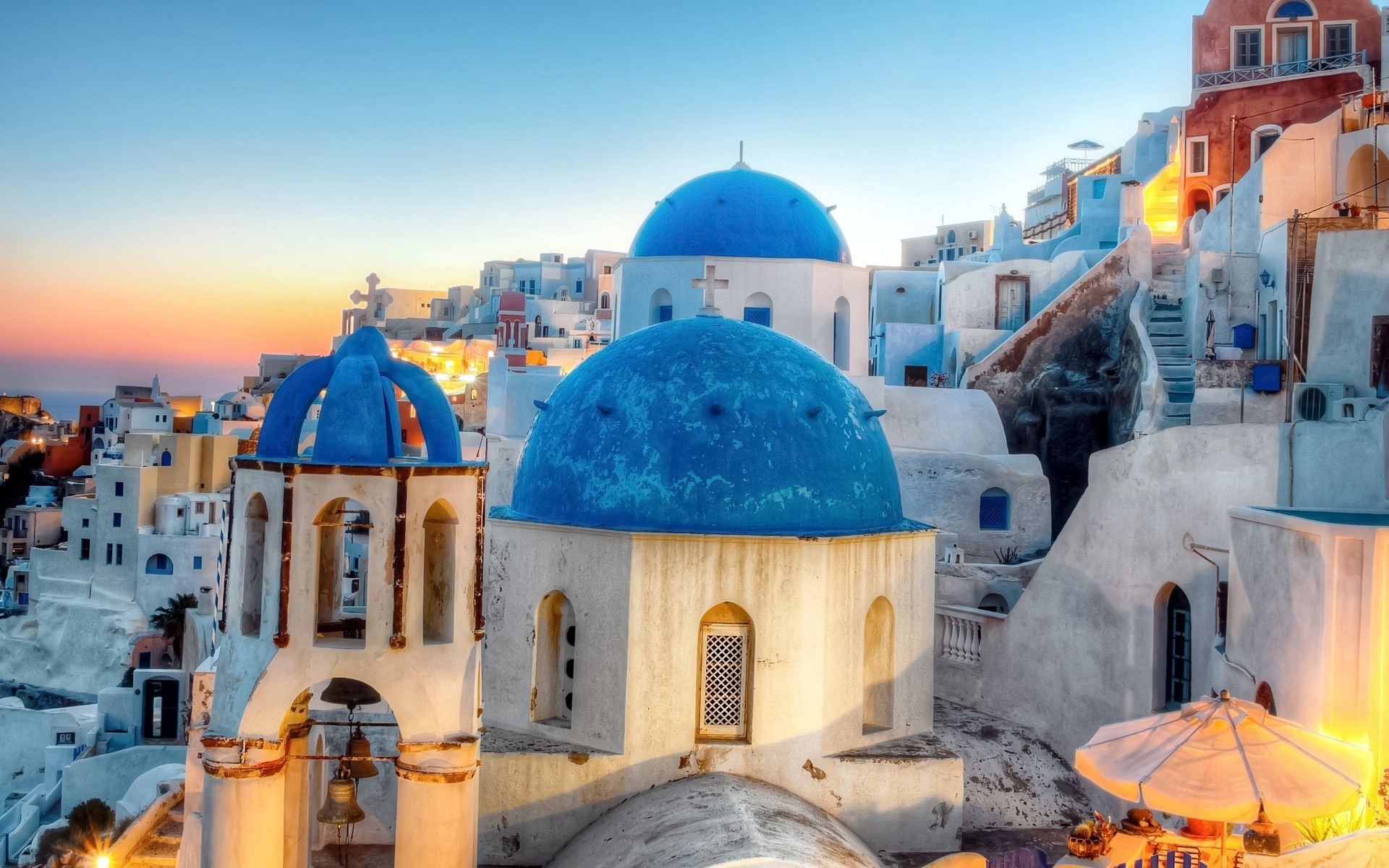 miasto noc grecja santorini oia