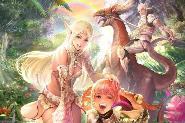 Śmieszne fantastyczne elfy z gry lineage 2