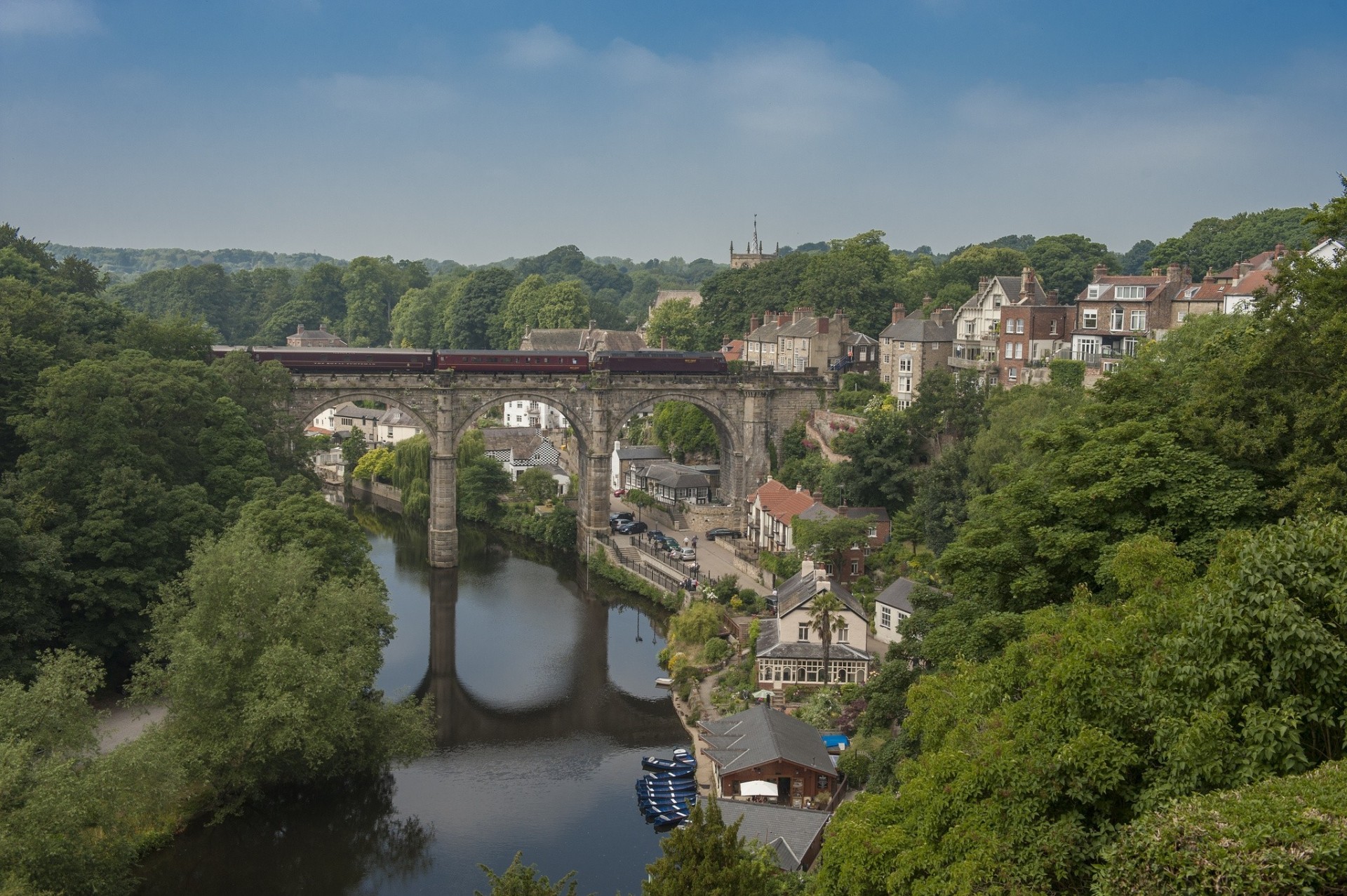 krajobraz rzeka anglia most panorama pociąg