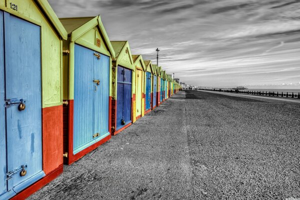 Kolorowe chaty w Anglii Brighton