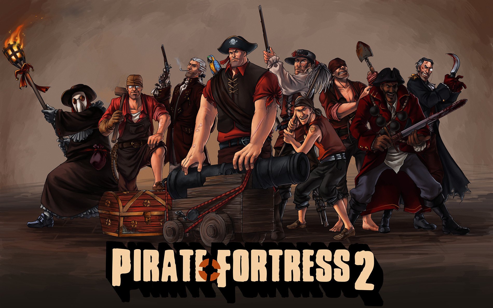 tf2 mężczyźni wojownicy złoczyńcy team fortress 2 piraci armata skrzynia rysunek kreskówka bohaterowie rysunki anime mężczyźni-a