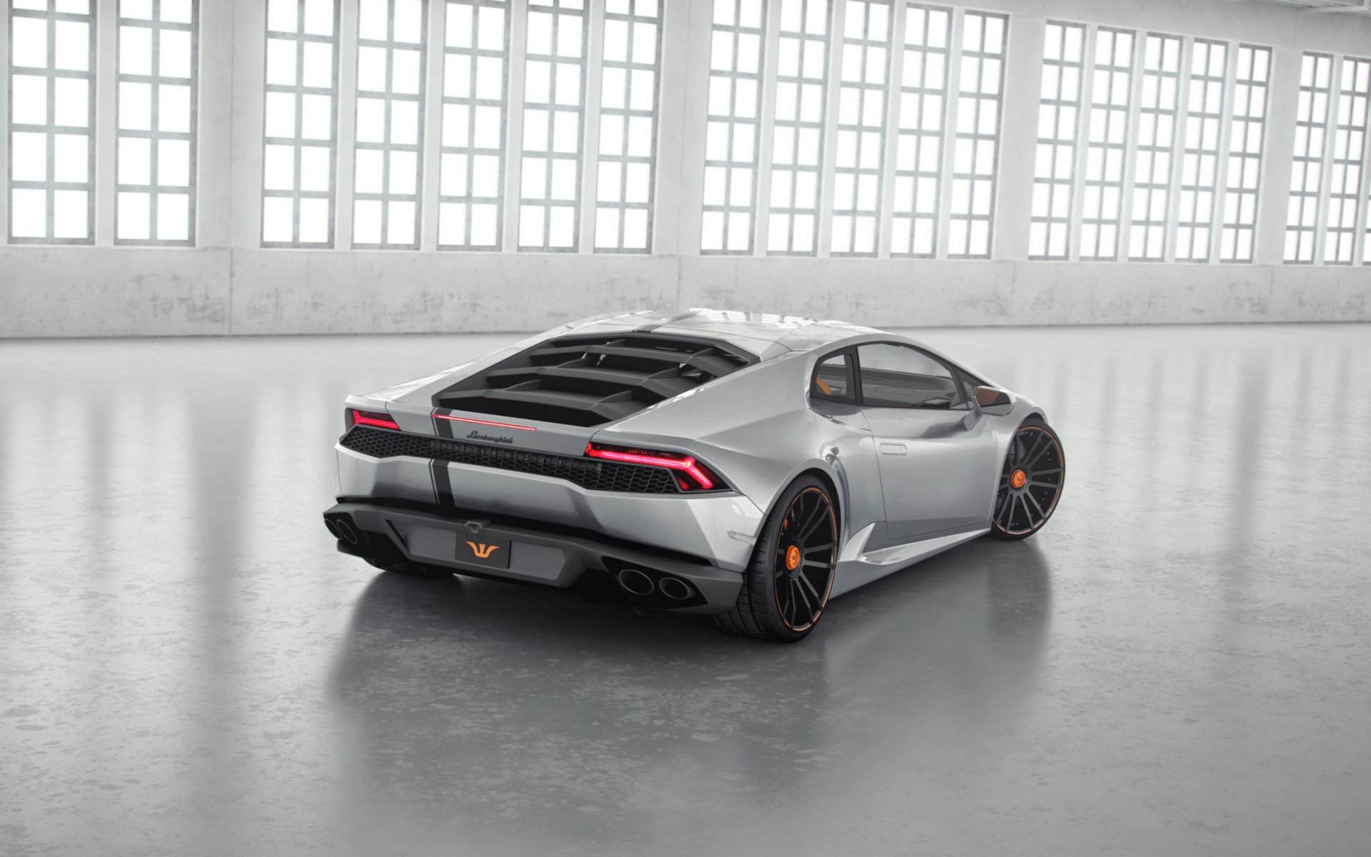 lamborghini уракан lp850-4 lucifero wheelsandmore тюнинг суперкар серебряный сзади ламборджини серебристый зад