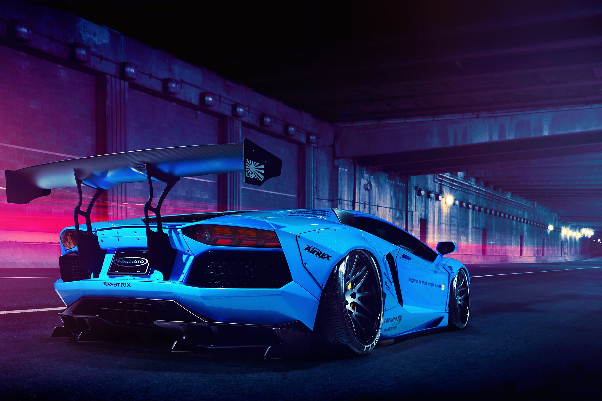 lamborghini aventador lp700-4 свобода прогулка синий