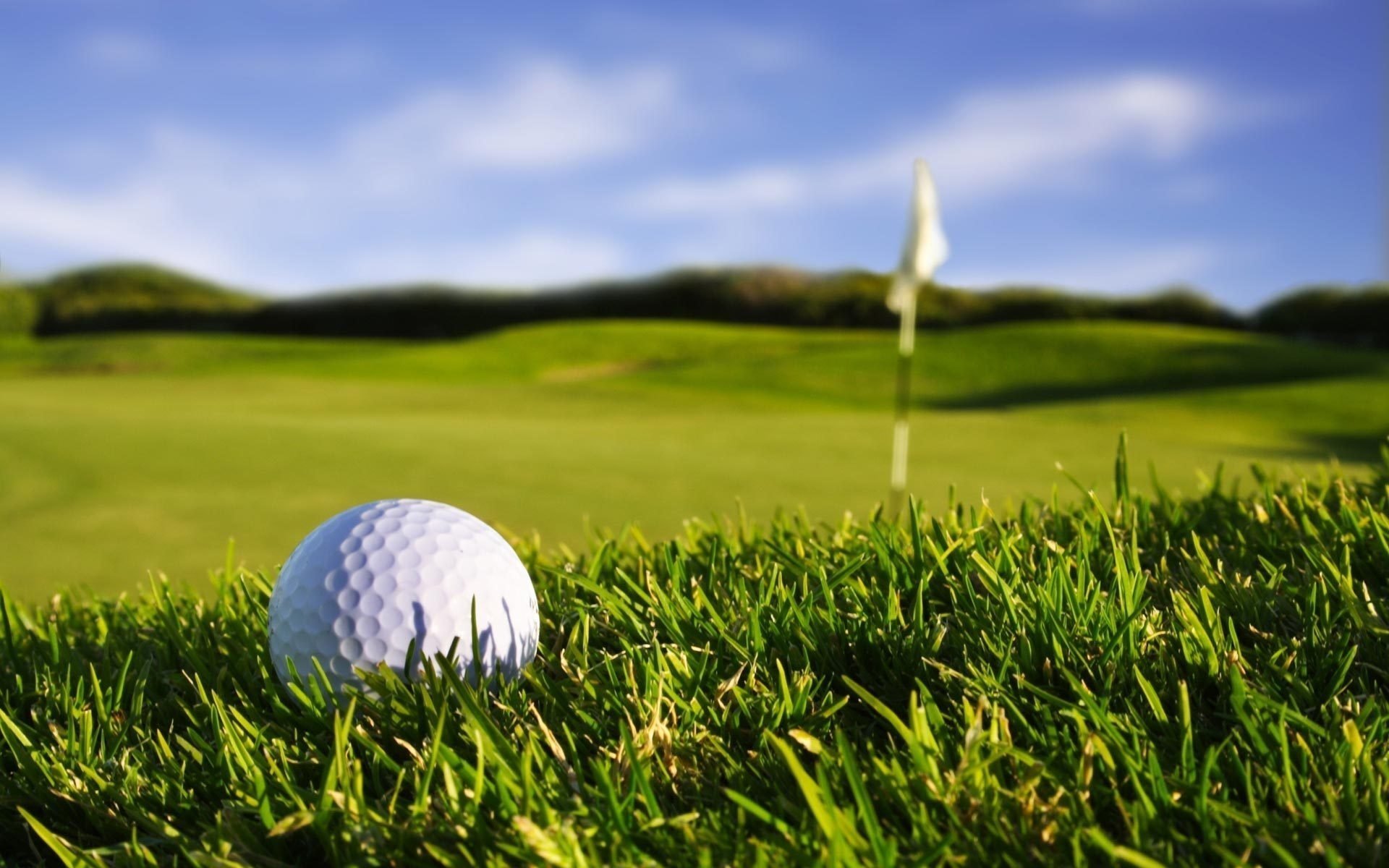 спорт мяч для гольфа трава небо macro sport wallpapers игра макро обои golf природа флаг фото gra