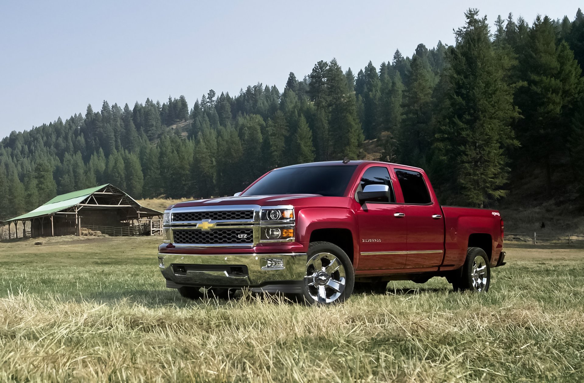 chevrolet silverado 1500 2014 пикап большой размер шевроле самовывоз грузовик double cab кровать gm северная америка красные ранчо