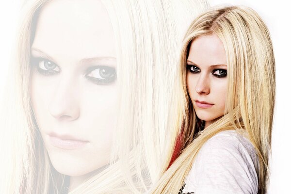 Portret Avril Lavigne z niezachwianym spojrzeniem