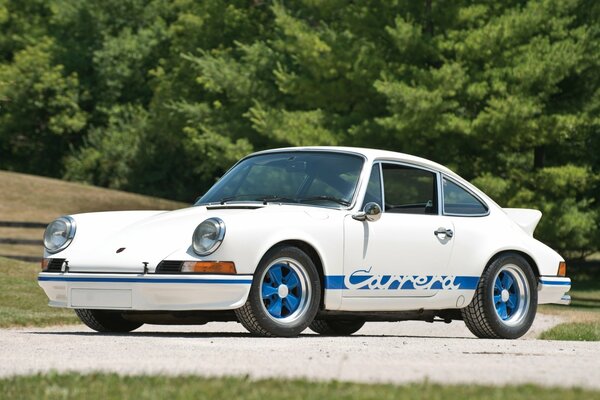 Biały supersamochód Porsche Carerra