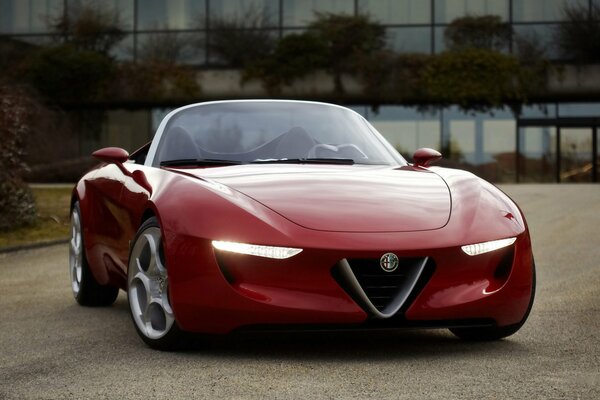 Kabriolet Alfa Romeo czerwony