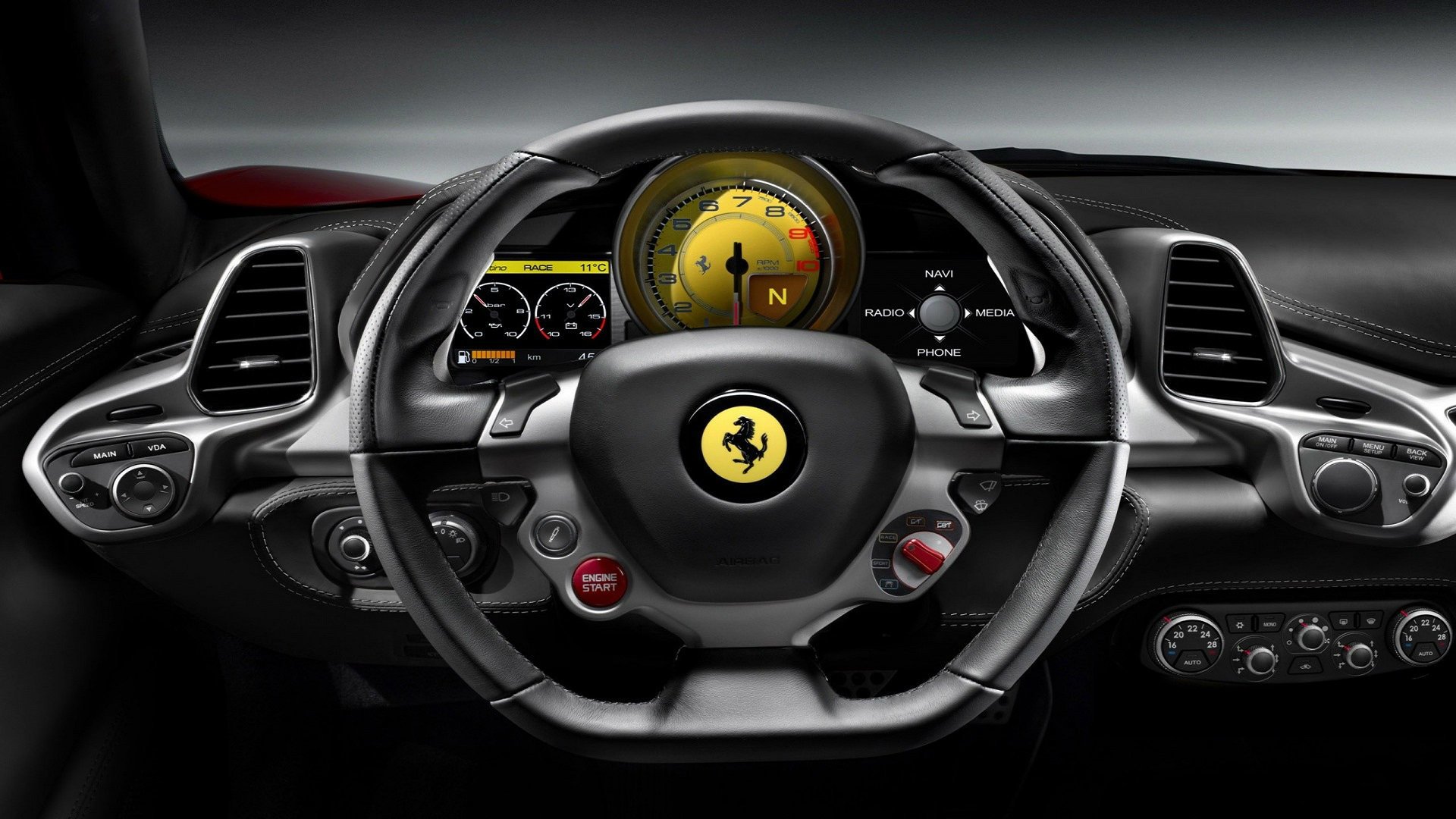 ferrari wnętrze panel sterowania zespół samochód