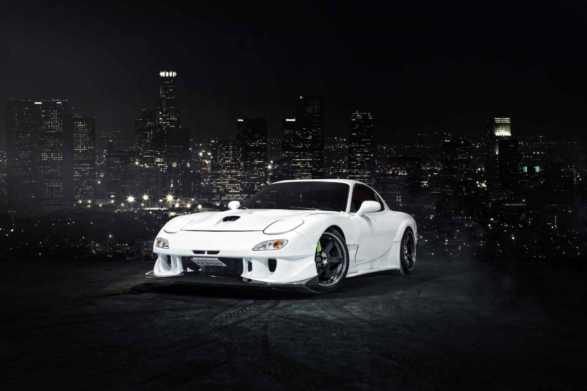 mazda rx-7 белый передние мазда белая перед город