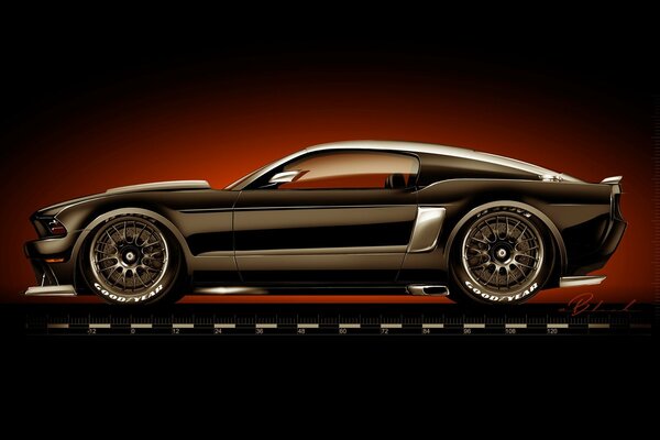 Tuningowany Ford Mustang z gorącymi prętami