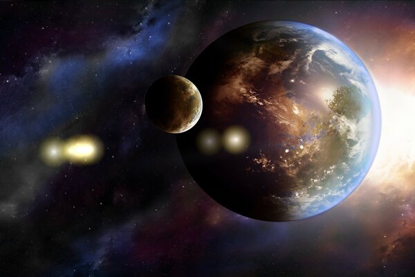 Widok z kosmosu na planetę Ziemię