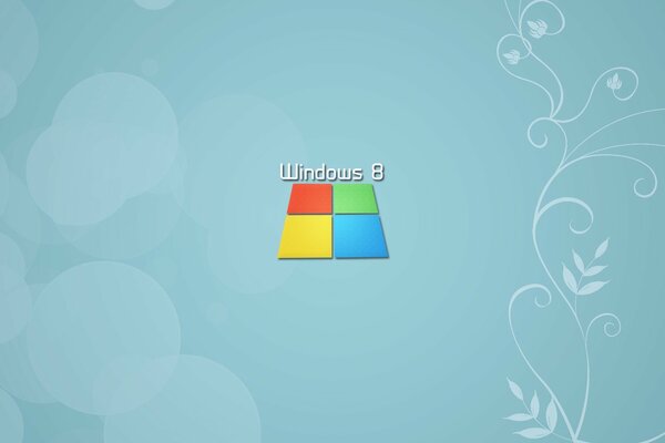 Wielokolorowa ikona systemu Windows na niebieskim tle z wzorami