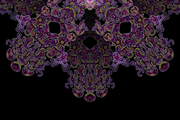 Mandala fioletowe odcienie na czarnym tle