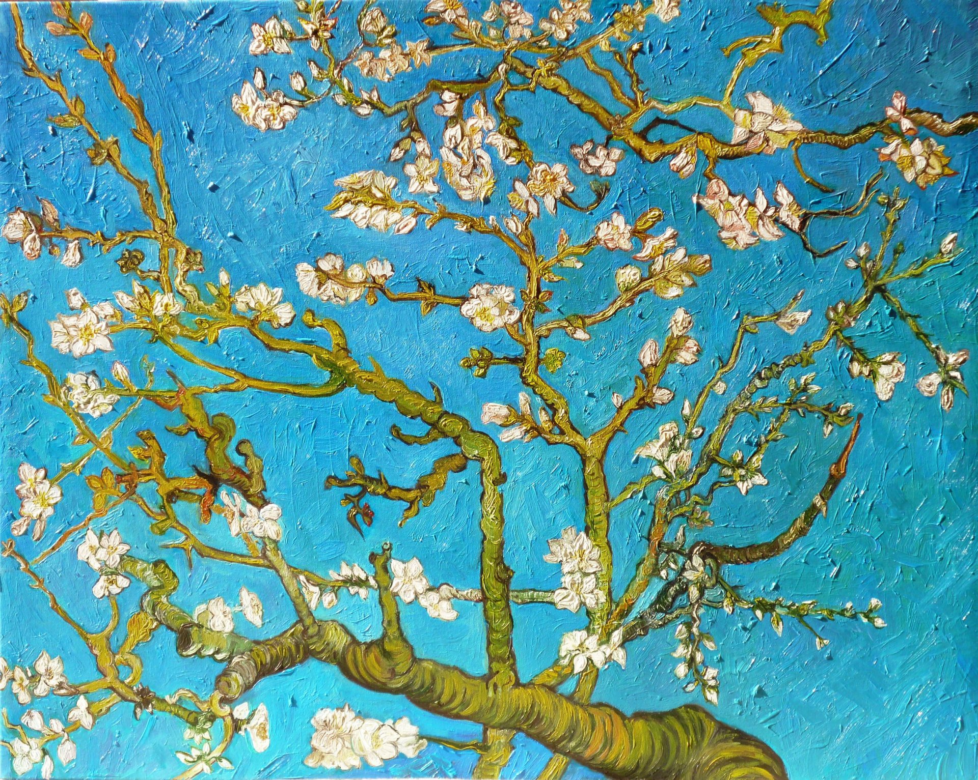 almond tree винсент ван гог искусство синий картина ветви миндальное дерево живопись