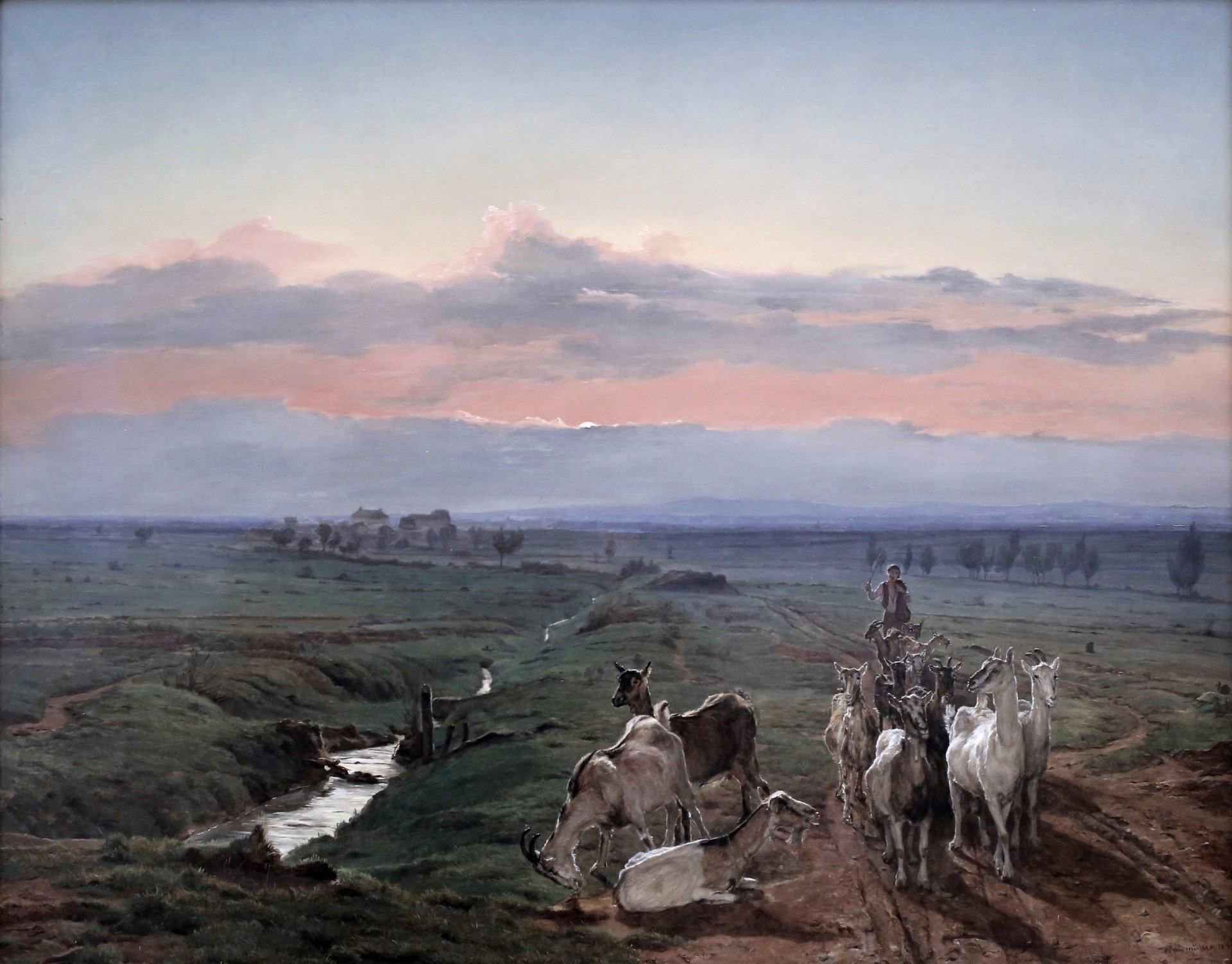 ferdinand georg waldmüller ferdinand georg waldmüller rano krajobraz i stado kóz nowa pinakoteka galeria sztuki monachium