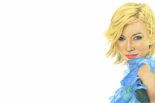 Portret wektorowy Dziewczyny Cate Blanchett