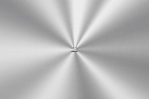Minimalizm. Metalowa powierzchnia z logo icloud