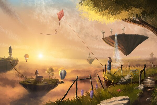 FANTASY wysepki latawiec AI młyny