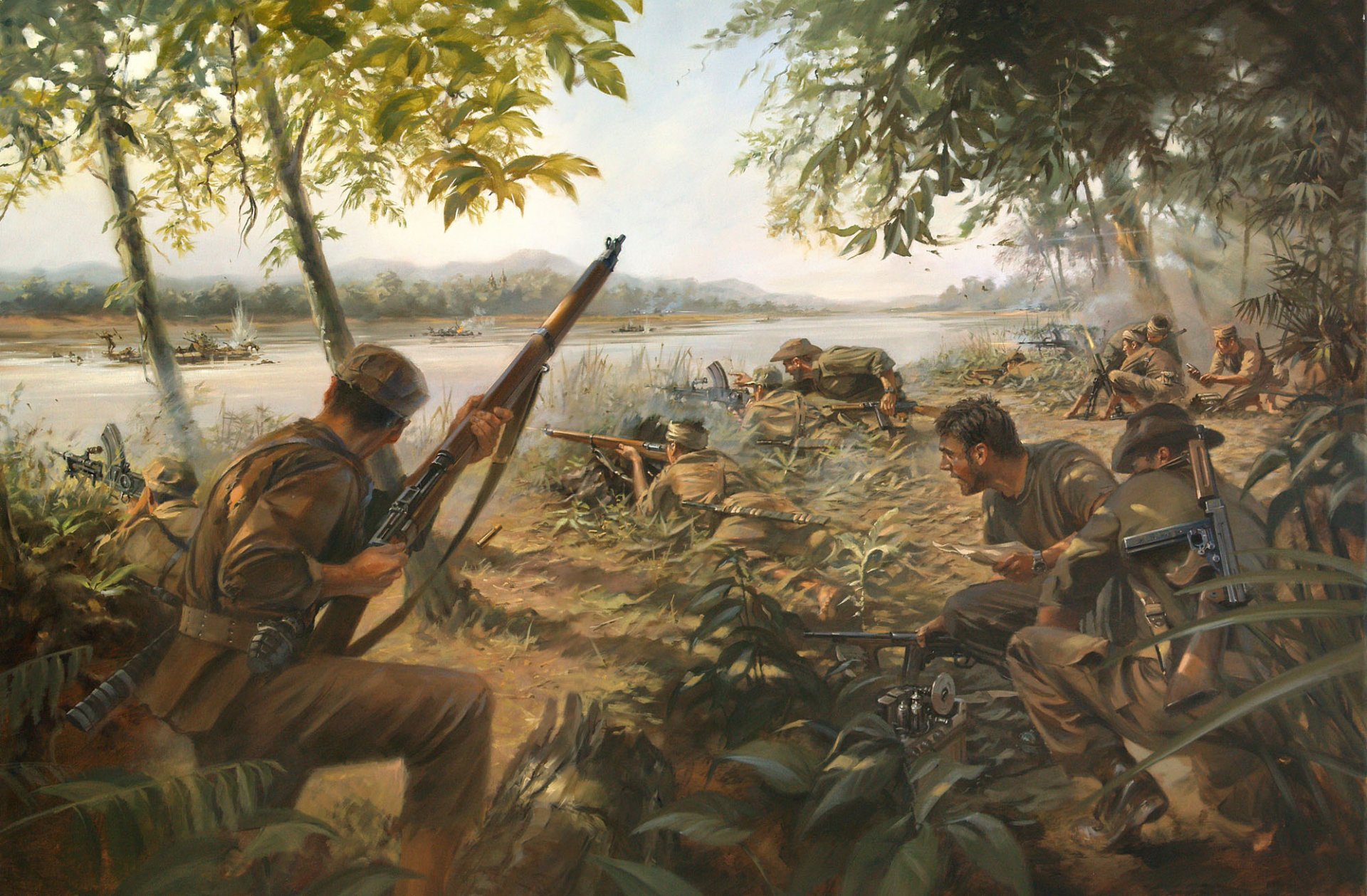 historia za malarstwem wojna żołnierze broń sztuka