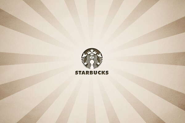 Emblemat Starbucks na beżowym tle