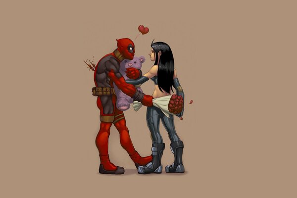 Deadpool i jego romatnika jest pokazany w Art