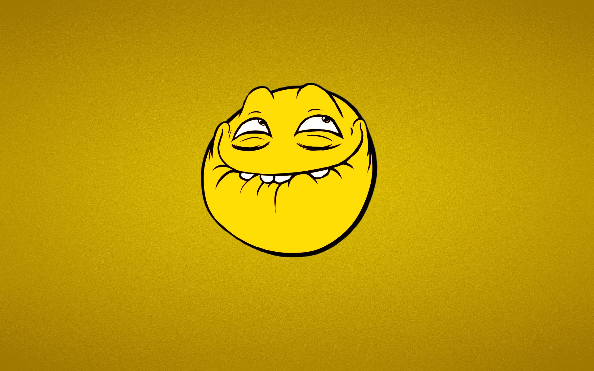 улыбка trollface желтый минимализм троллфэйс лицо тролля