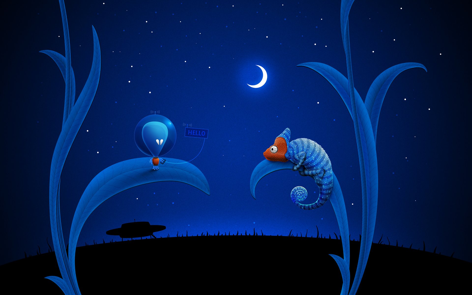 niebieski księżyc ufo obcy kameleon
