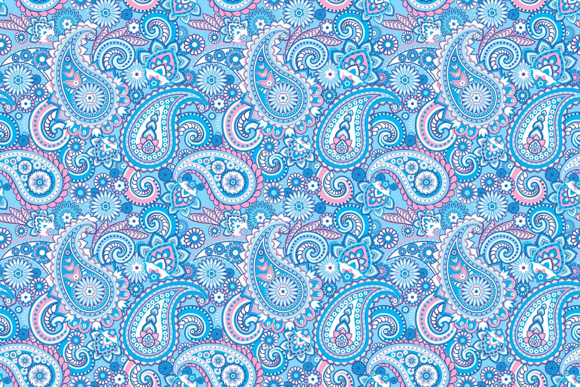 wzór ornament indyjskie ogórki paisley niebieski
