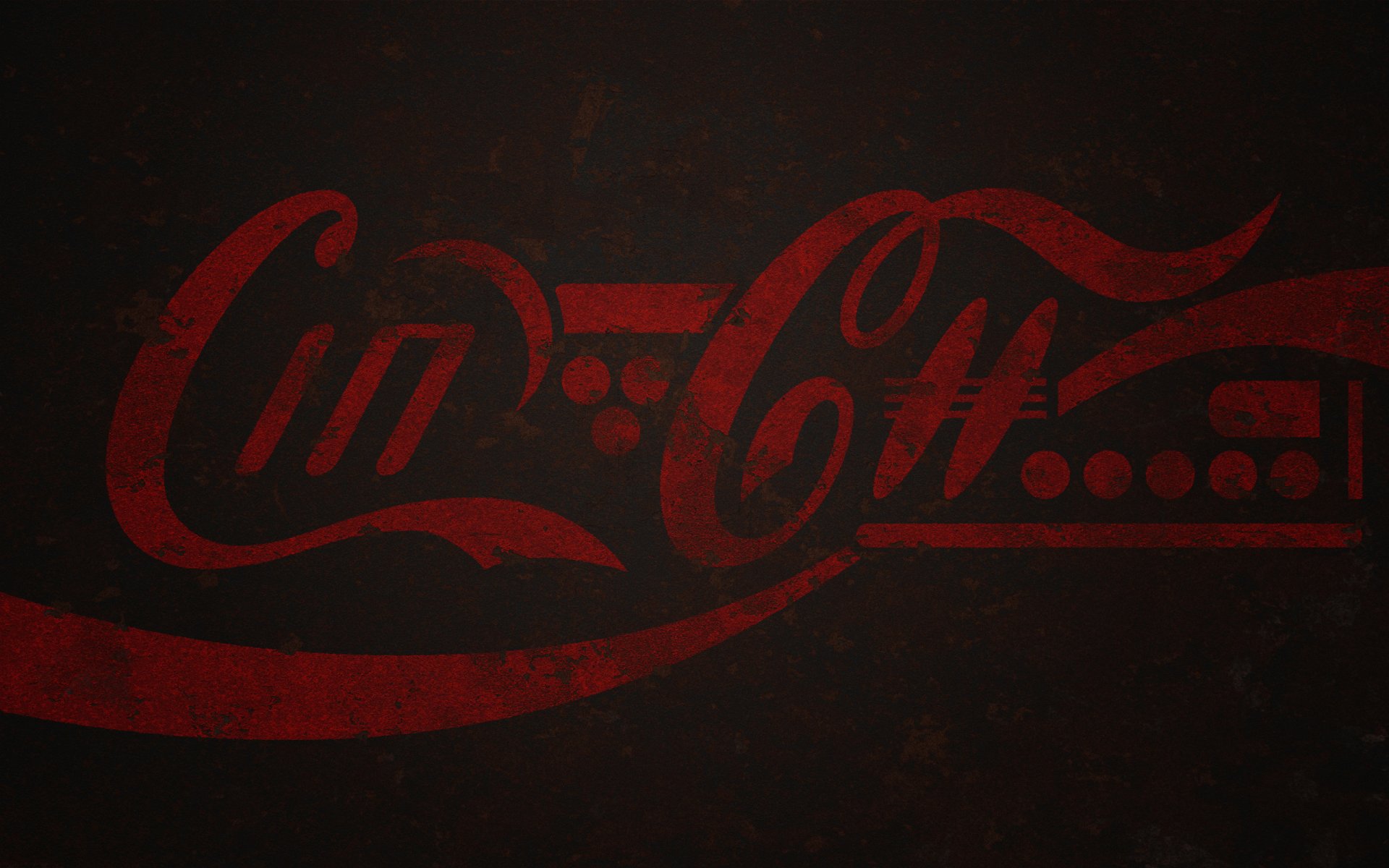 koki cola przyszłość logo metal farba rdza