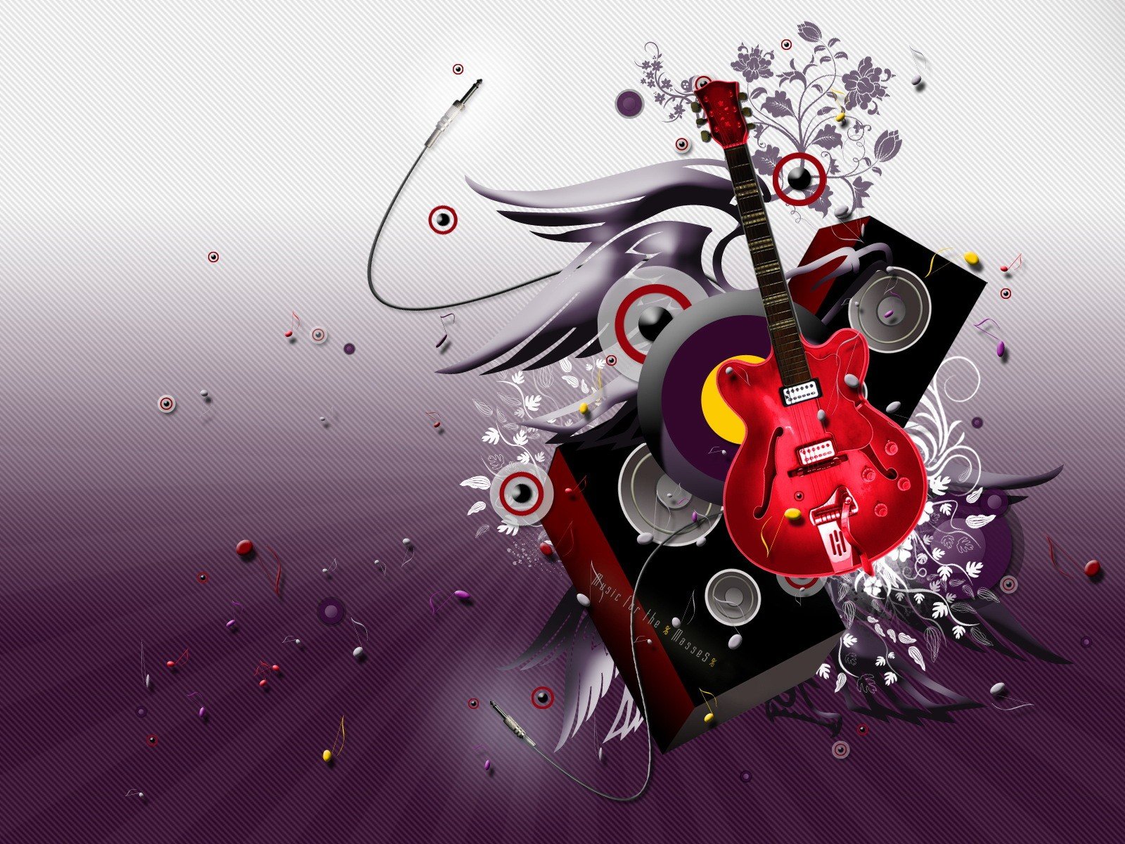 gitara muzyka wektor kolaż