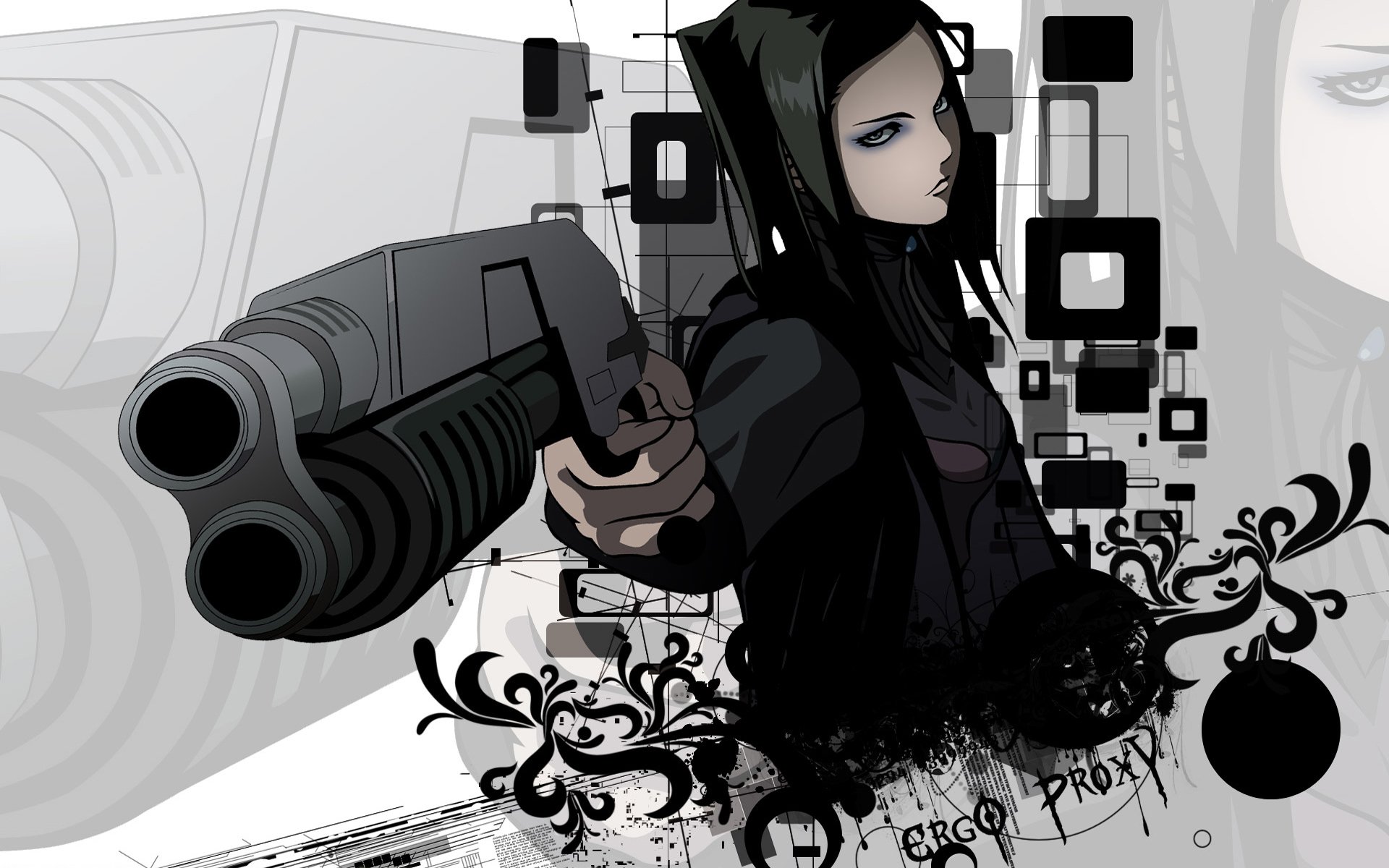 ergo proxy re-l mayer broń tło