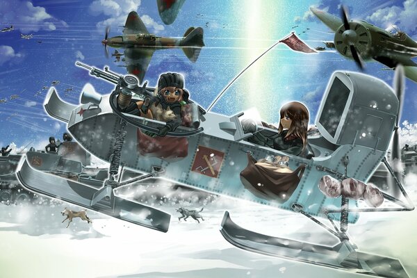 Anime Girls und Tank