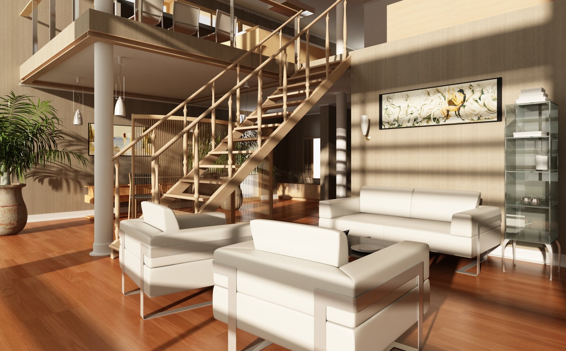wnętrze stylowy design nowoczesny prestiżowy apartament krzesła schody luksus