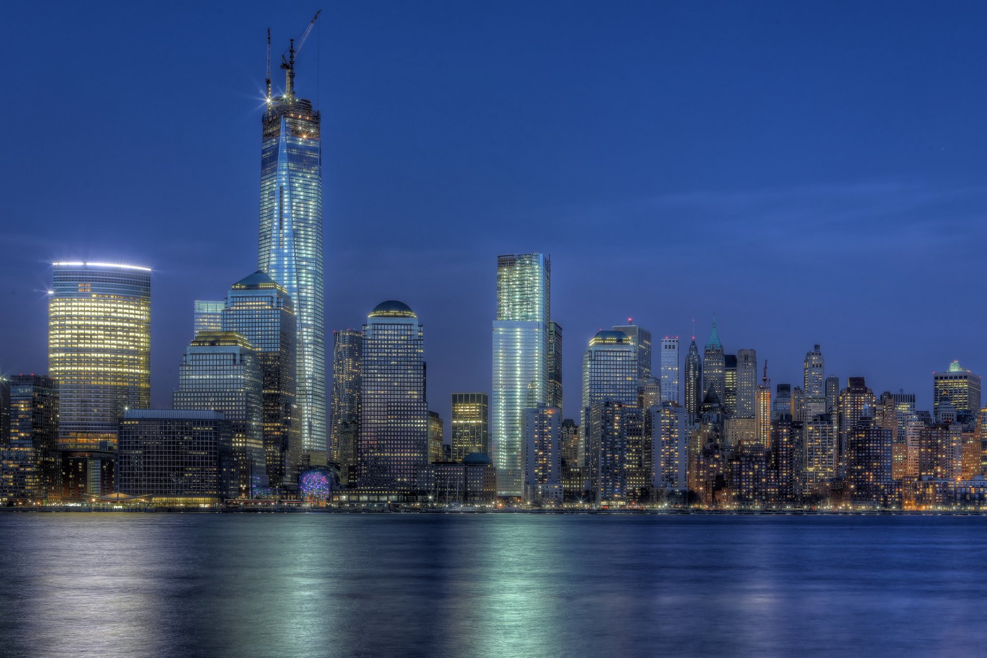 one world trade center нью-йорк башня свободы манхэттен 1 цмт всемирный торговый центр 1 здания ночной город